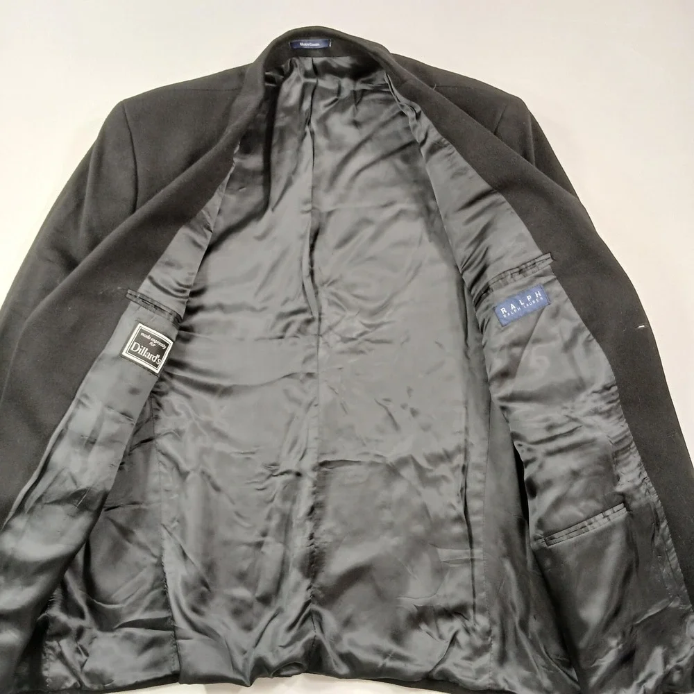 Ralph‎ Lauren Cashmere Sport Coat Mens 48R 50R Black Extremely Soft Blazer